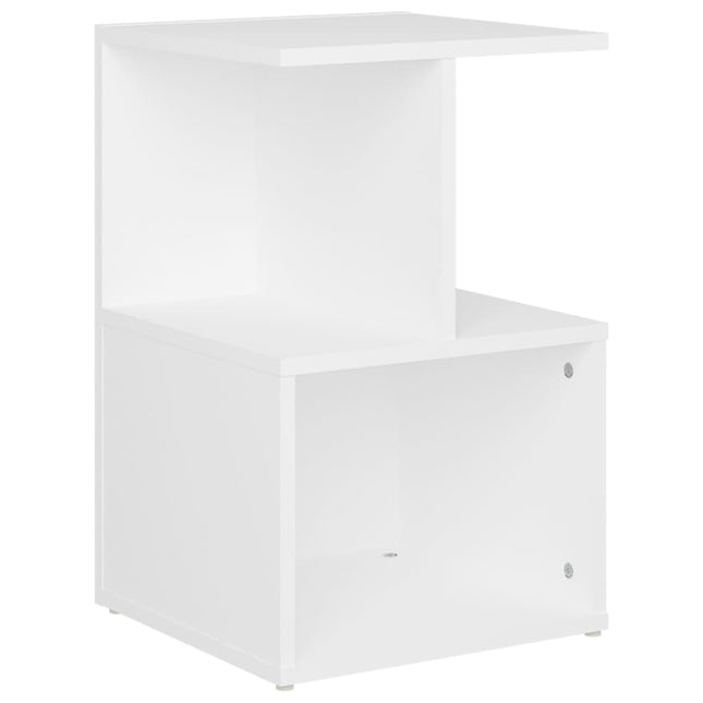 sengebord 35x35x55 cm konstrueret træ hvid