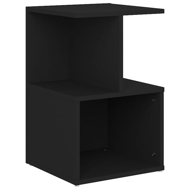 sengebord 35x35x55 cm konstrueret træ sort