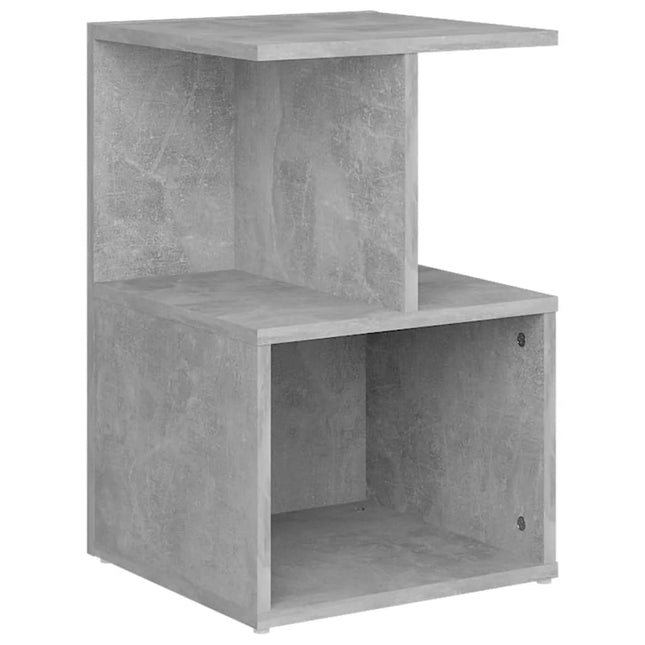 sengebord 35x35x55 cm konstrueret træ betongrå