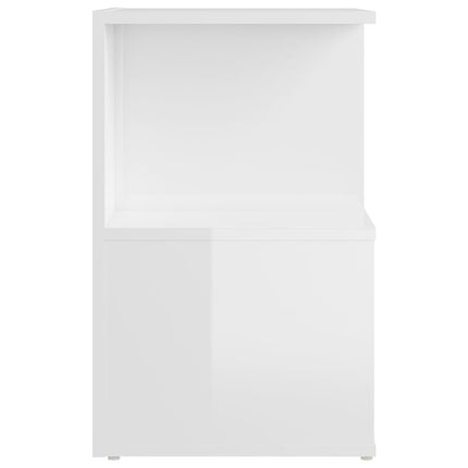 sengeskabe 2 stk. 35x35x55 cm konstrueret træ hvid højglans