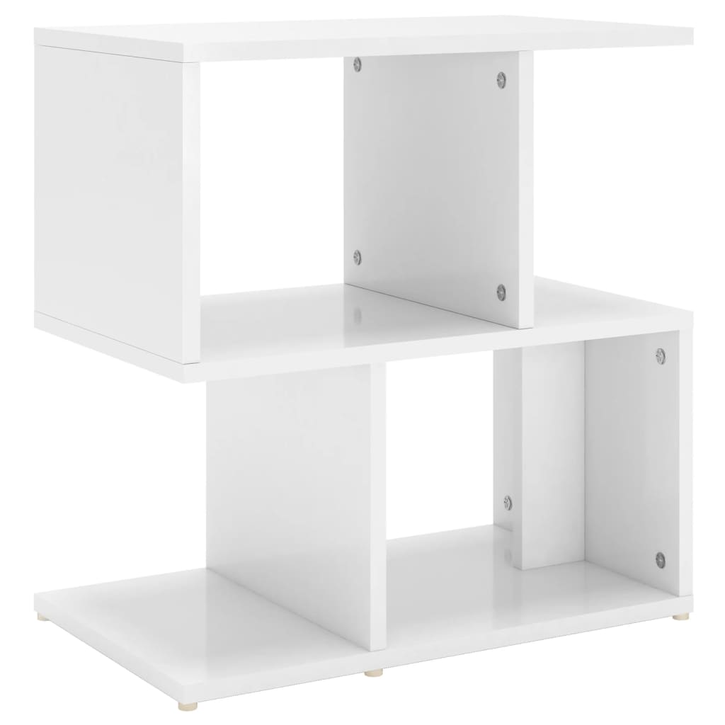 sengebord 50x30x51,5 cm konstrueret træ hvid højglans