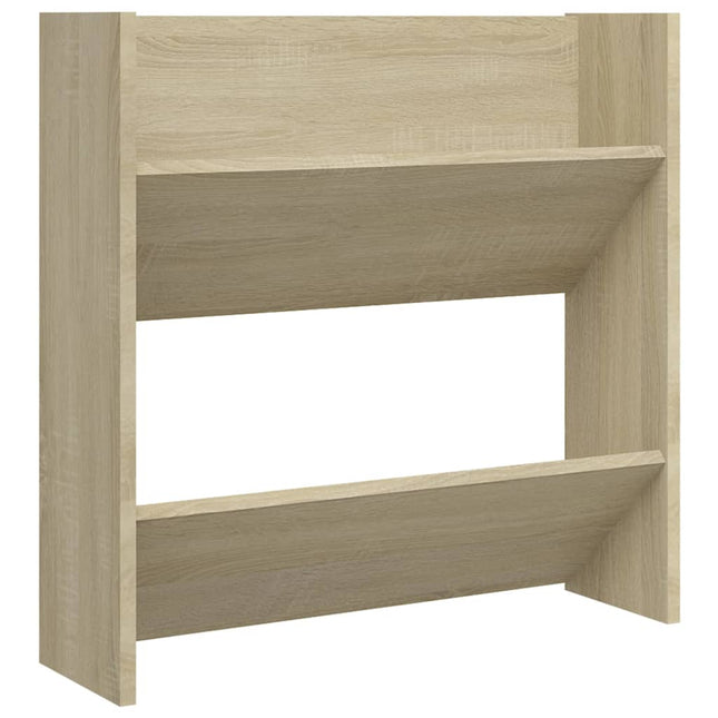 væghængt skoskab 60x18x60 cm konstrueret træ sonoma-eg