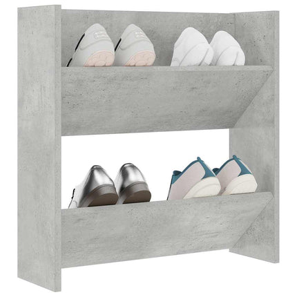 væghængt skoskab 60x18x60 cm konstrueret træ betongrå
