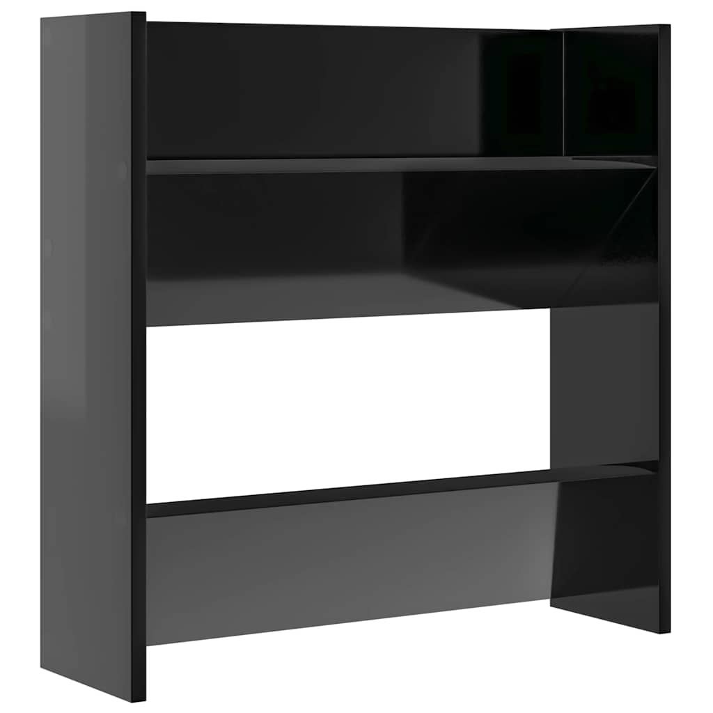 skoreoler væg 2 stk. 60x18x60 cm konstrueret træ sort højglans