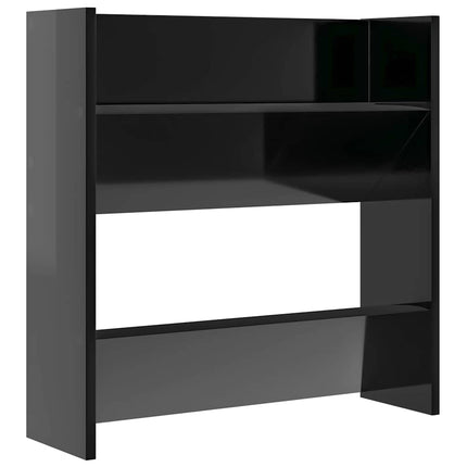 skoreoler væg 2 stk. 60x18x60 cm konstrueret træ sort højglans
