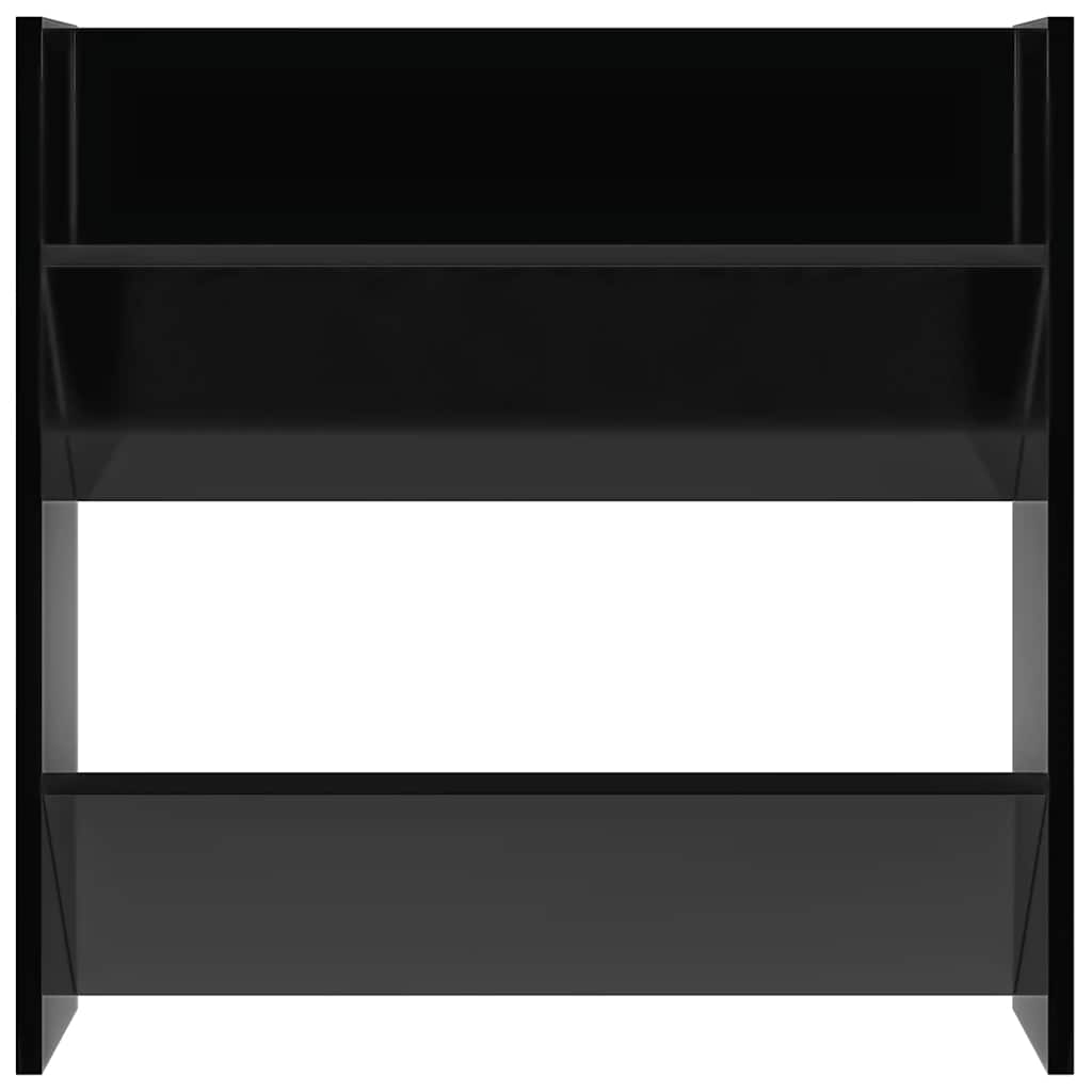 skoreoler væg 2 stk. 60x18x60 cm konstrueret træ sort højglans