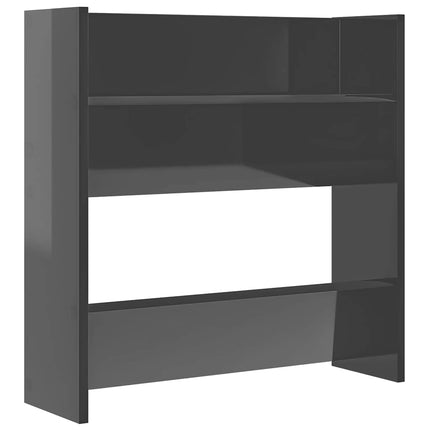 væghængt skoreol 60x18x60 cm konstrueret træ grå højglans