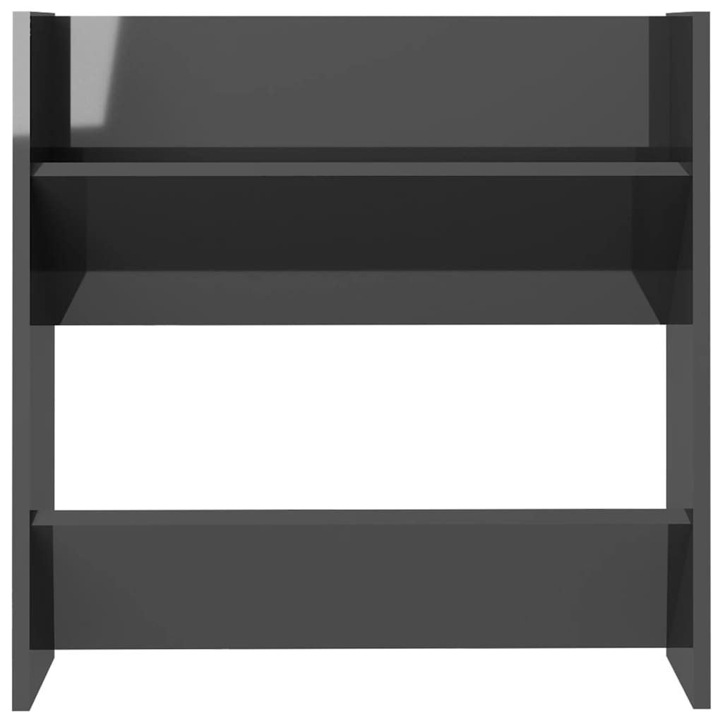 væghængt skoreol 2 stk. 60x18x60cm konstrueret træ grå højglans