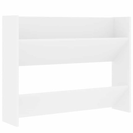 væghængt skoskab 80x18x60 cm konstrueret træ hvid
