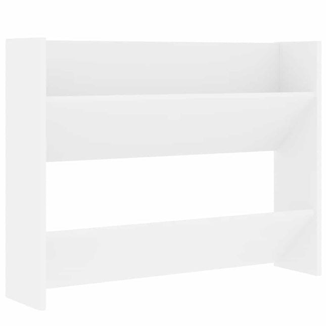 væghængt skoskab 80x18x60 cm konstrueret træ hvid
