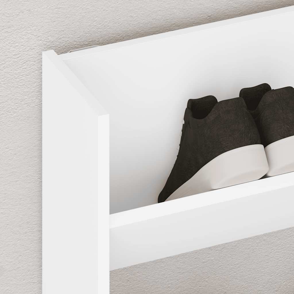 væghængt skoskab 80x18x60 cm konstrueret træ hvid