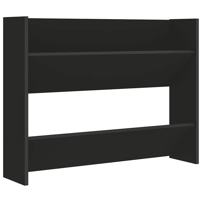væghængt skoskab 80x18x60 cm konstrueret træ sort