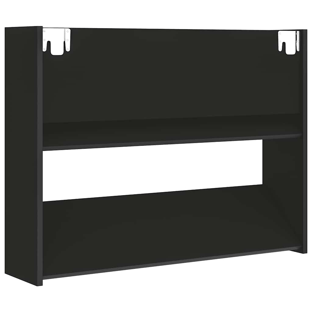 væghængt skoskab 80x18x60 cm konstrueret træ sort