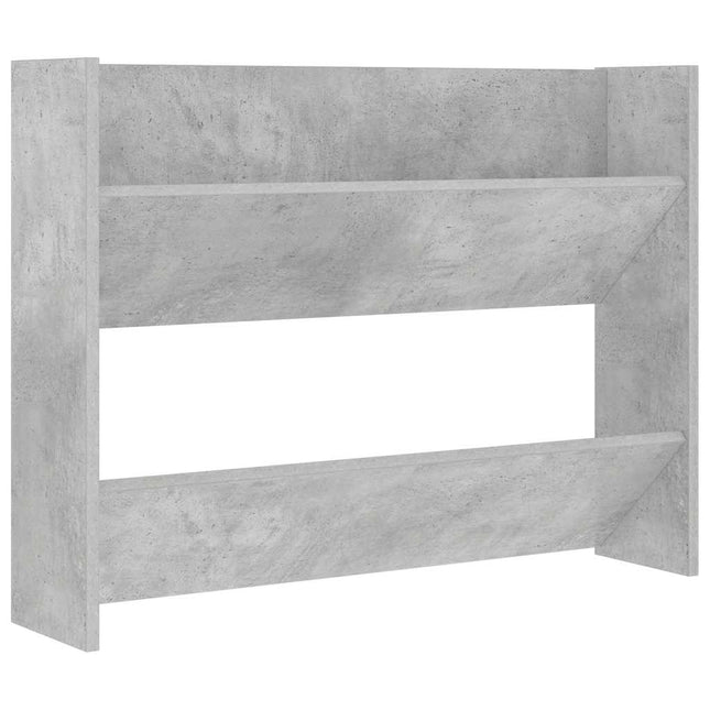 væghængt skoskab 80x18x60 cm konstrueret træ betongrå