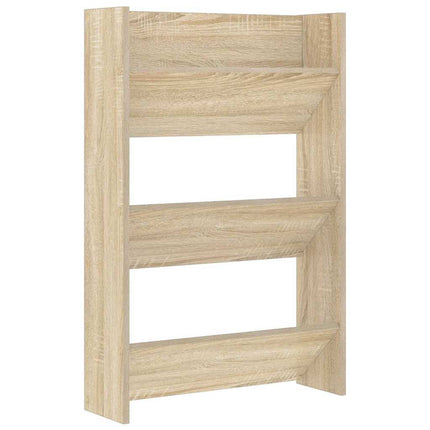 væghængte skoskabe 2 stk. 60x18x90 cm spånplade sonoma-eg