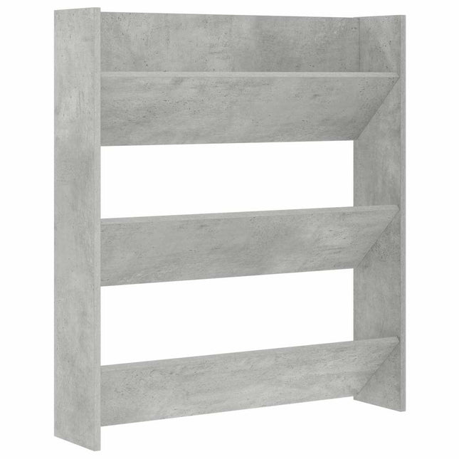 væghængt skoskab 80x18x90 cm spånplade betongrå