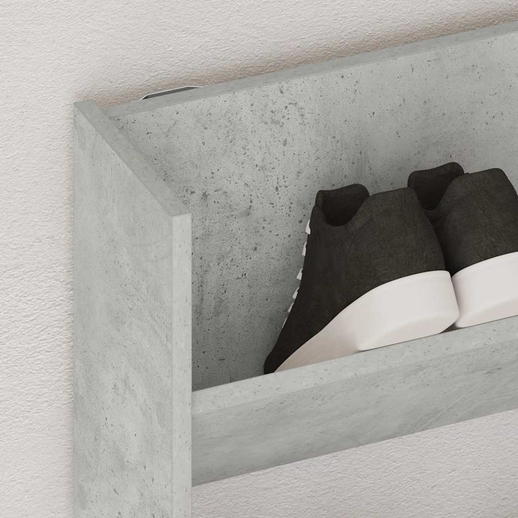væghængt skoskab 80x18x90 cm spånplade betongrå