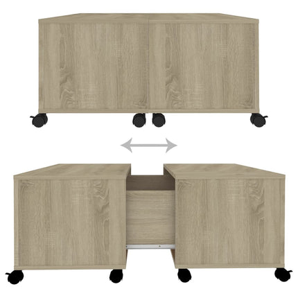 sofabord 75x75x38 cm konstrueret træ sonoma-eg