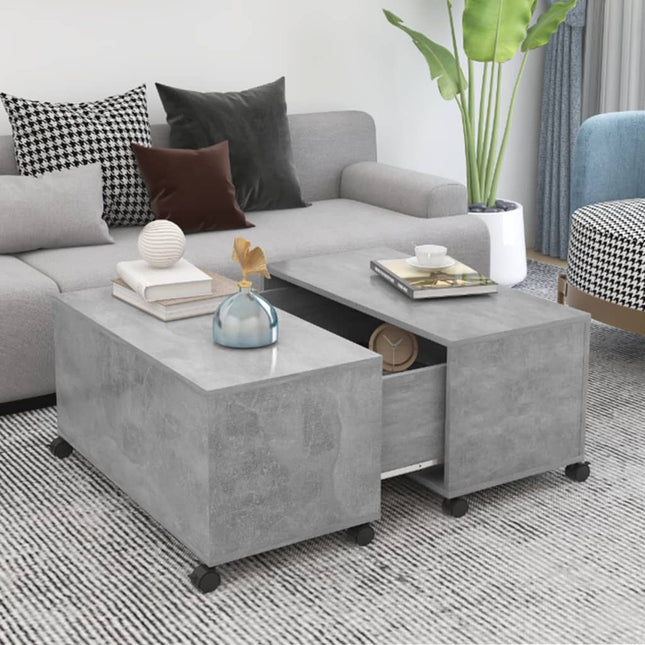sofabord 75x75x38 cm konstrueret træ betongrå