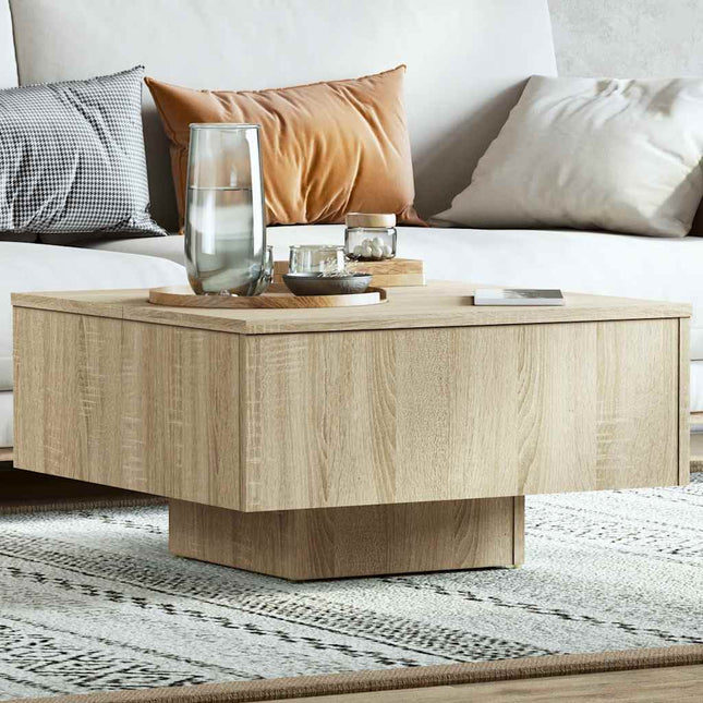 sofabord 60x60x31,5 cm konstrueret træ sonoma-eg
