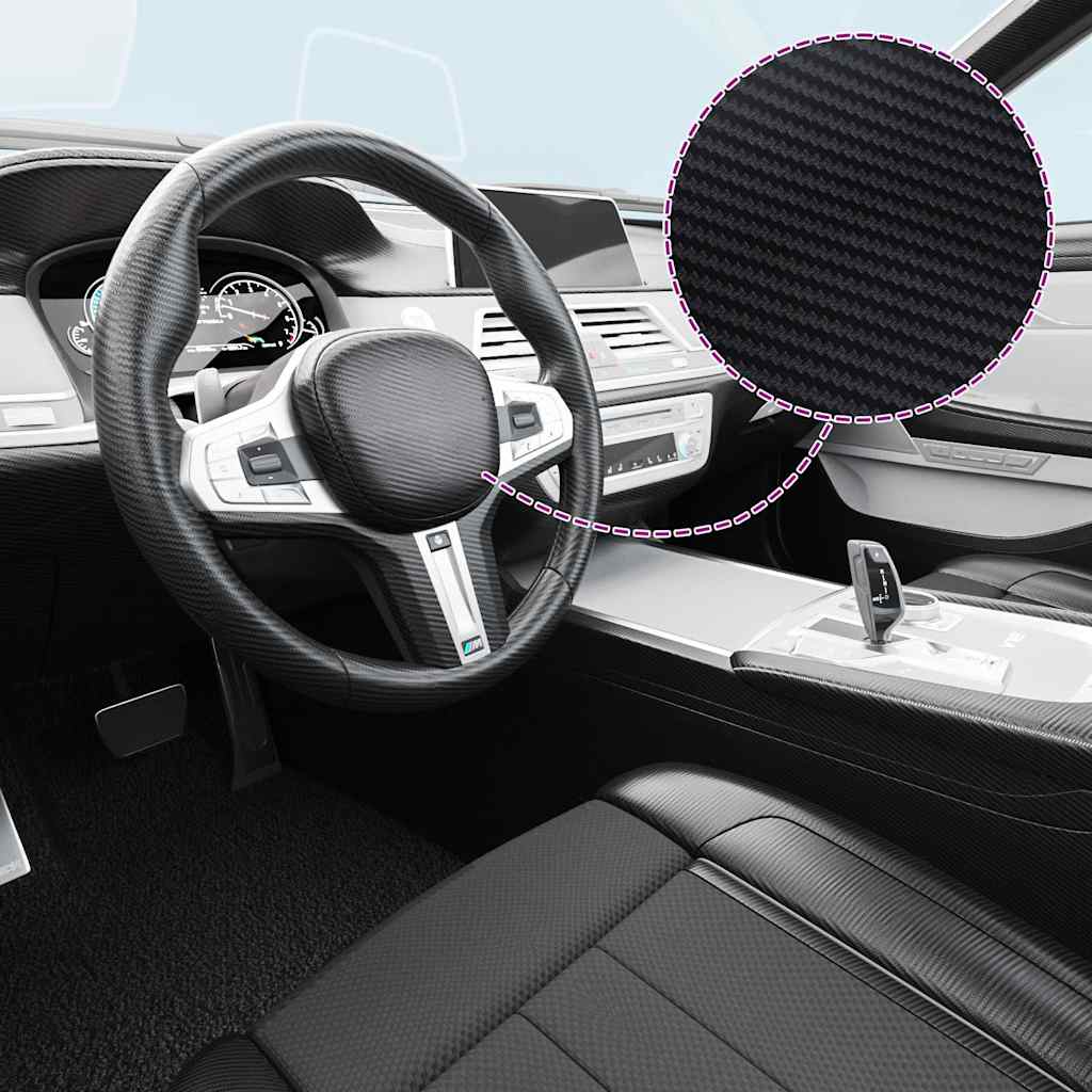 bilfolier 2 stk. 100x150 cm + 50x150 cm 3D sort