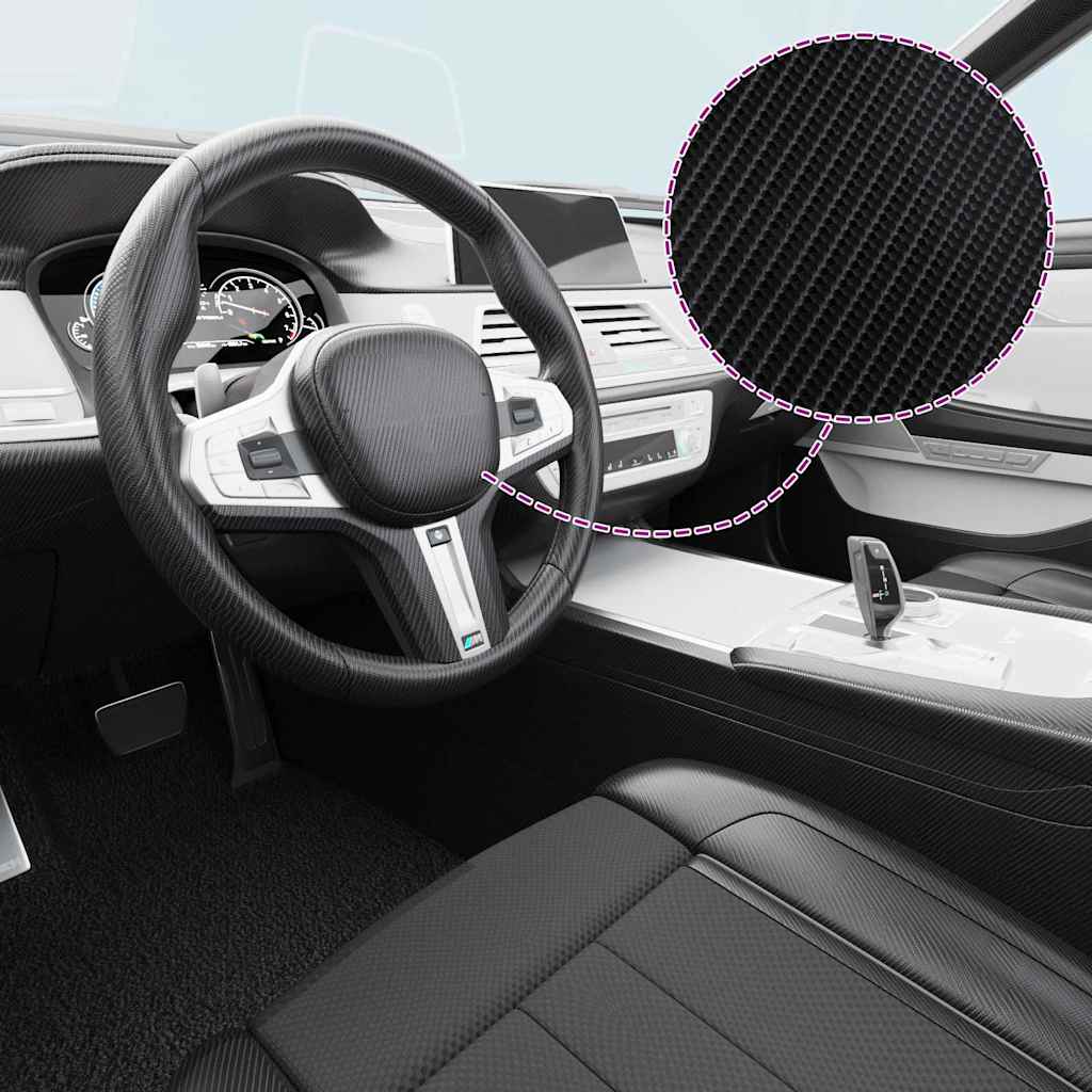 bilfolier 2 stk. 100x150 cm + 50x150 cm 4D sort