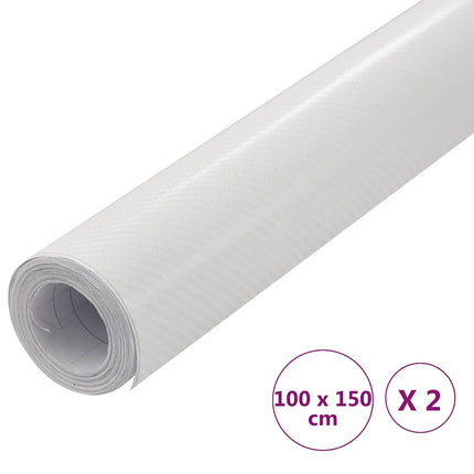 bilfolier 2 stk. 100x150 cm 4D hvid