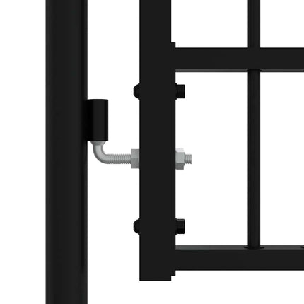 hegnslåge med spydtop sort 406x175 cm pulverlakeret stål