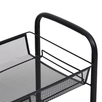 køkkenvogn med 3 hylder 46x26x64 cm jern sort