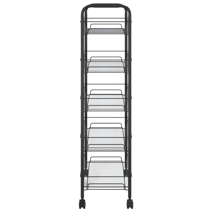 køkkenvogn med 5 hylder 46x26x105 cm jern sort
