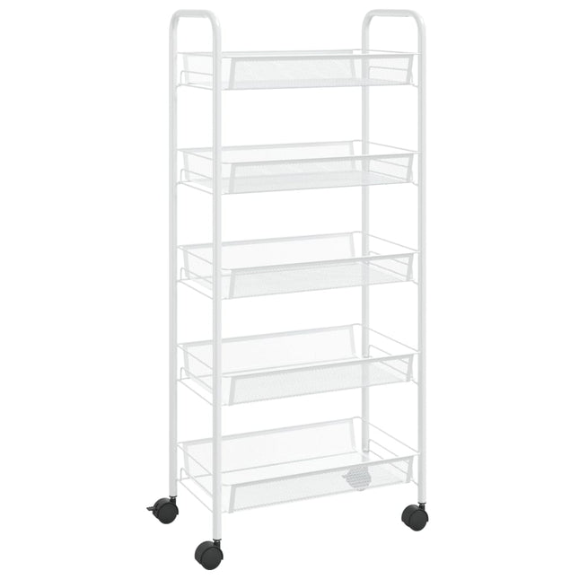 køkkenvogn med 5 hylder 46x26x105 cm jern hvid