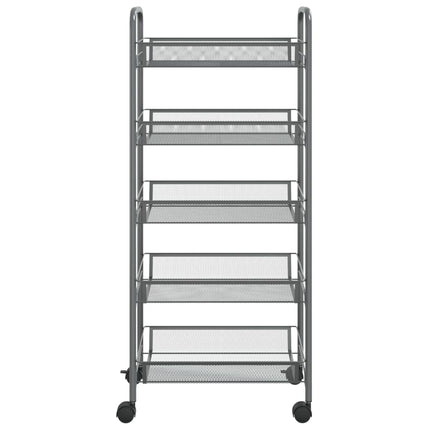 køkkenvogn med 5 hylder 46x26x105 cm jern grå