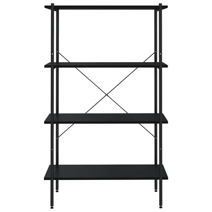 reol med 4 hylder 80x40x130 cm sort