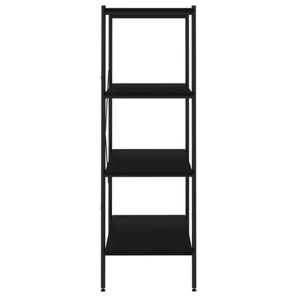 reol med 4 hylder 80x40x130 cm sort