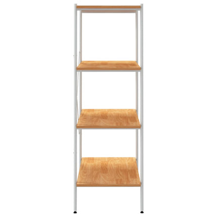 reol med 4 hylder 80x40x130 cm hvid og egetræsfarvet