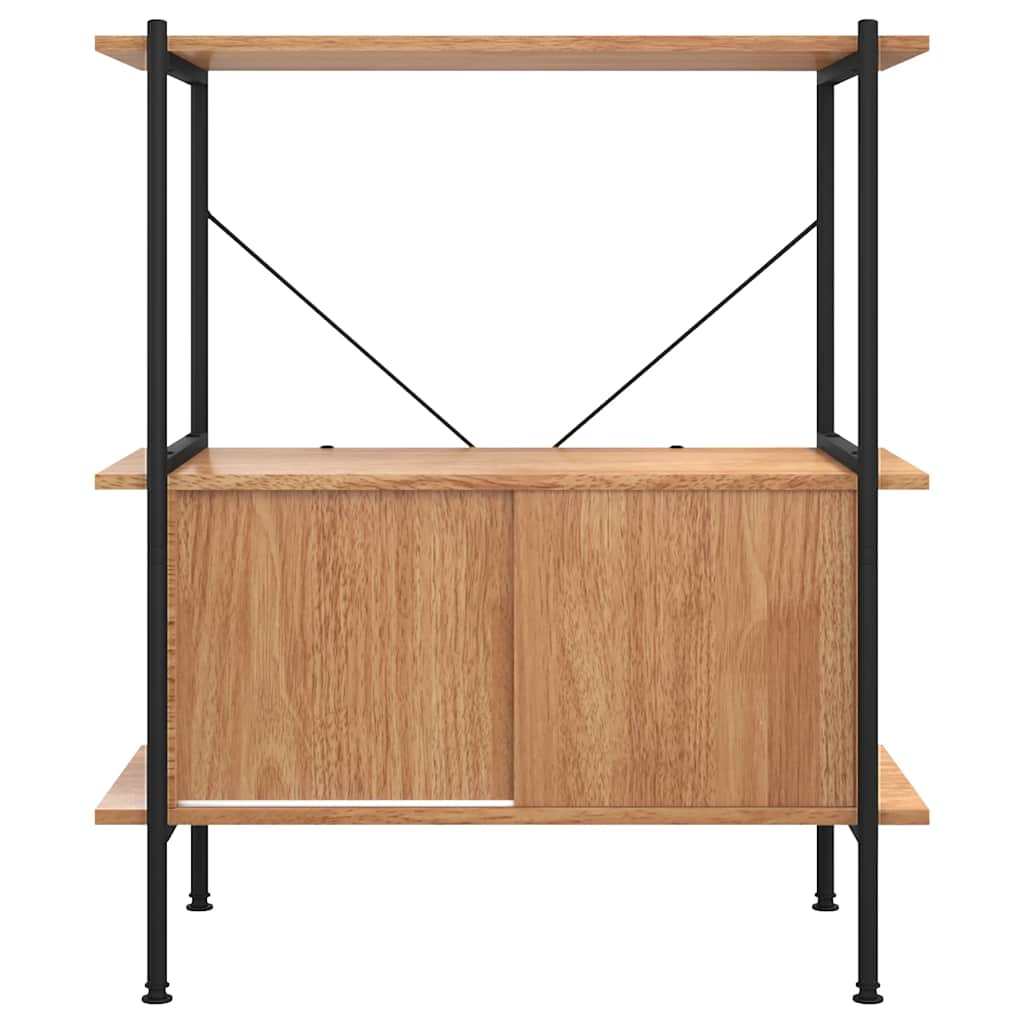 reol med skab 80x40x92 cm 3 niveauer stål og konstrueret træ