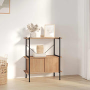 reol med skab 80x40x92 cm 3 niveauer stål og konstrueret træ