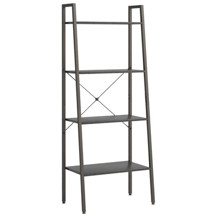 stigereol med 4 hylder 56x35x140 cm sort