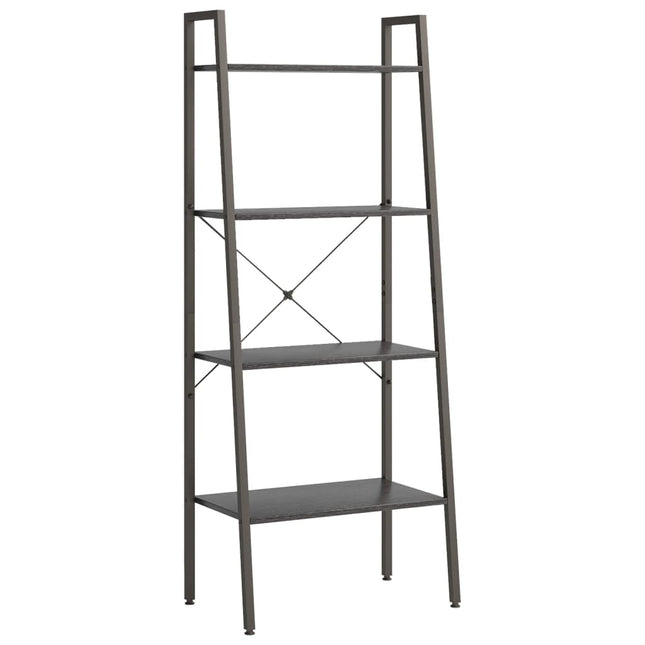stigereol med 4 hylder 56x35x140 cm sort