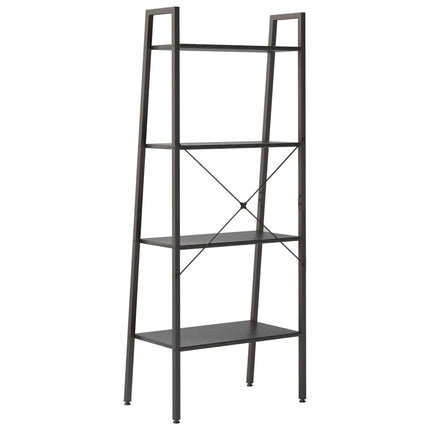 stigereol med 4 hylder 56x35x140 cm sort