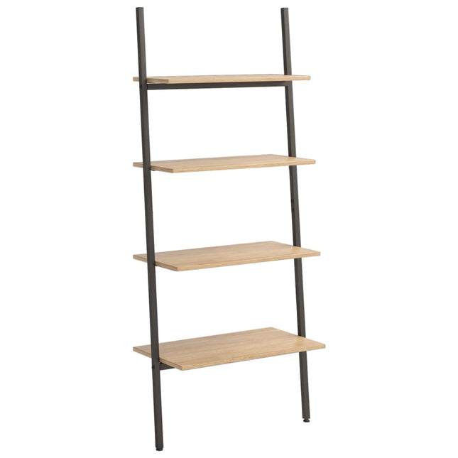 stigereol med 4 hylder 64x34x150,5 cm lysebrun og sort