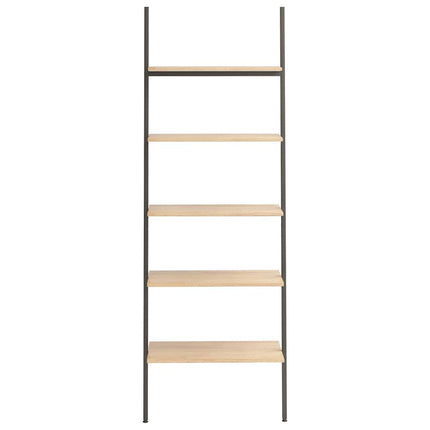 stigereol med 5 hylder 64x34x185,5 cm lysebrun og sort