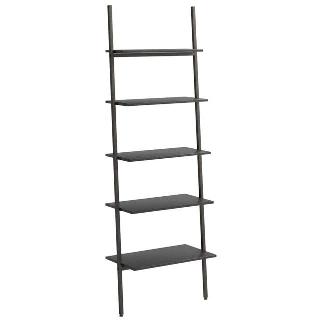 stigereol med 5 hylder 64x34x185,5 cm sort
