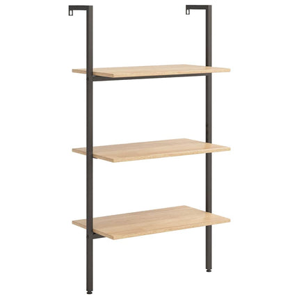 stigereol med 3 hylder 64x35x120,5 cm lysebrun og sort
