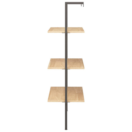 stigereol med 3 hylder 64x35x120,5 cm lysebrun og sort