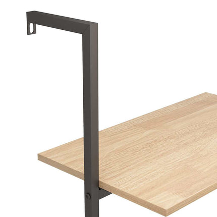 stigereol med 3 hylder 64x35x120,5 cm lysebrun og sort