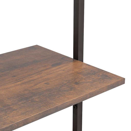 stigereol med 3 hylder 64x35x120,5 cm mørkebrun og sort