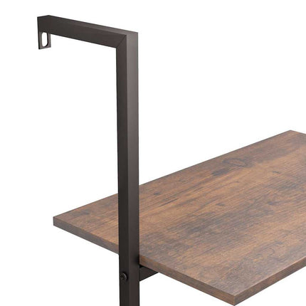 stigereol med 3 hylder 64x35x120,5 cm mørkebrun og sort