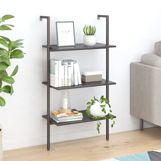 stigereol med 3 hylder 64x35x120,5 cm sort
