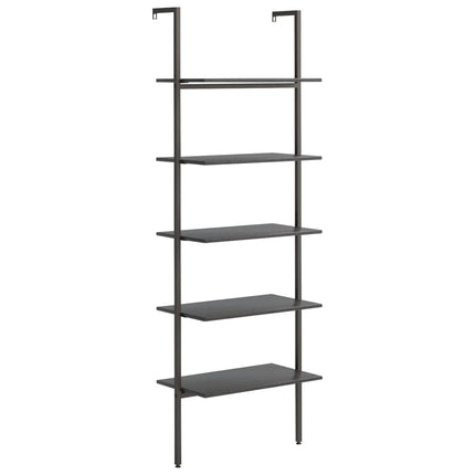 stigereol med 5 hylder 64x35x185 cm sort
